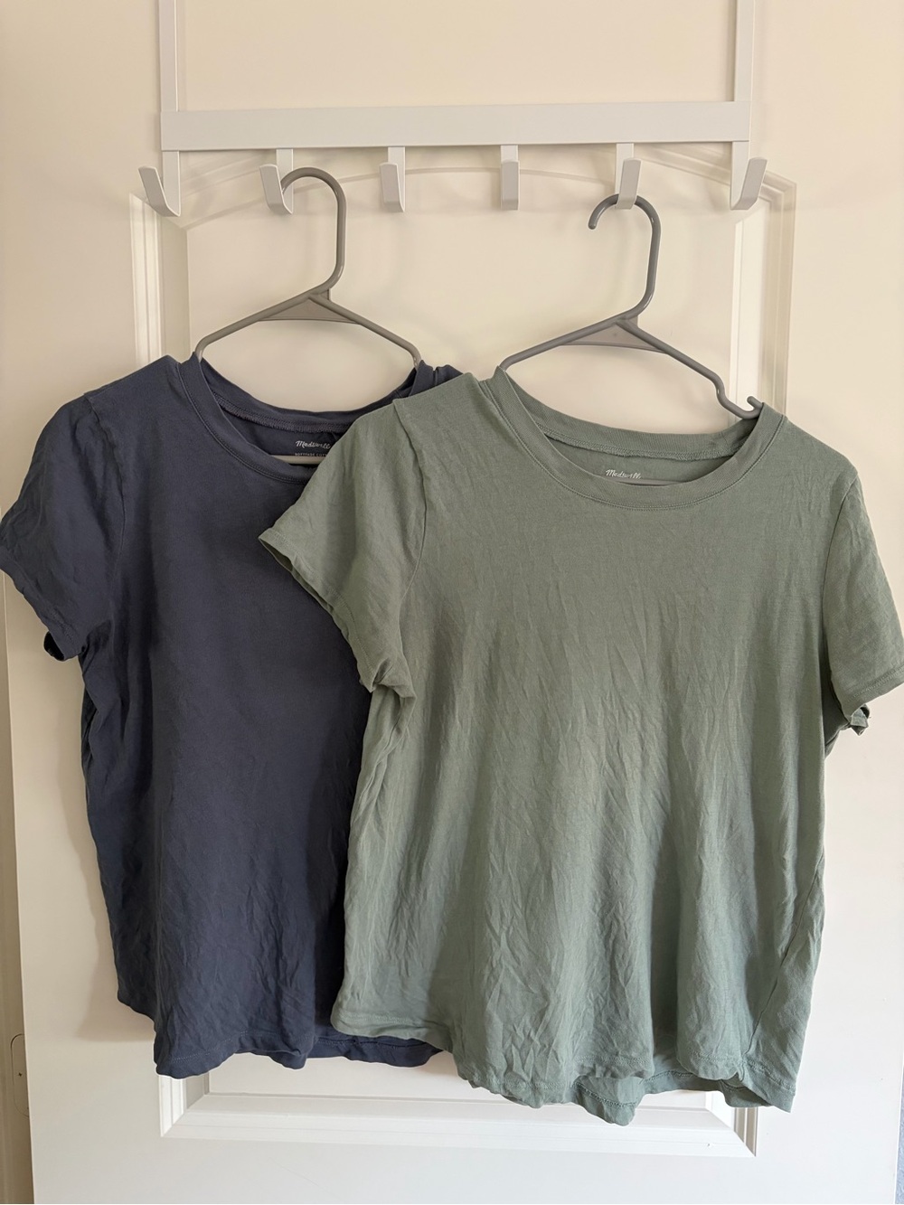 Madewell Women’s Short Sleeve Tees in Sage Green and Navy
